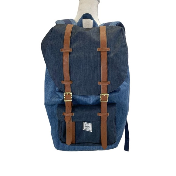 Herschel Supply Company Handbags - Herschel Supply Company Two-Tone Denim Backpack with Brown Straps